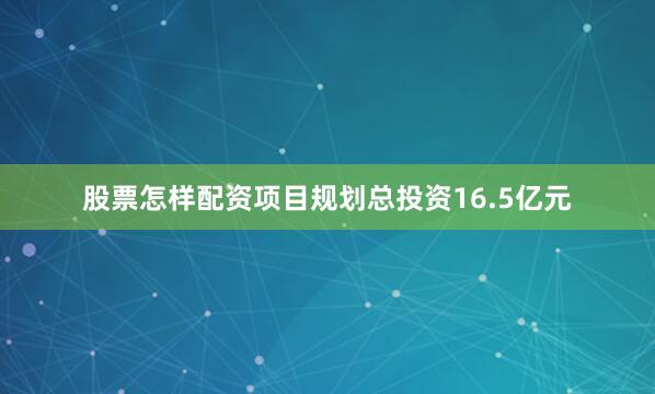 股票怎样配资项目规划总投资16.5亿元
