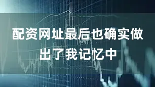 配资网址最后也确实做出了我记忆中